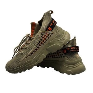 Fashion Nova Men Chunky Sneakers 11.5 Olive Mesh Tactical Weight Securing